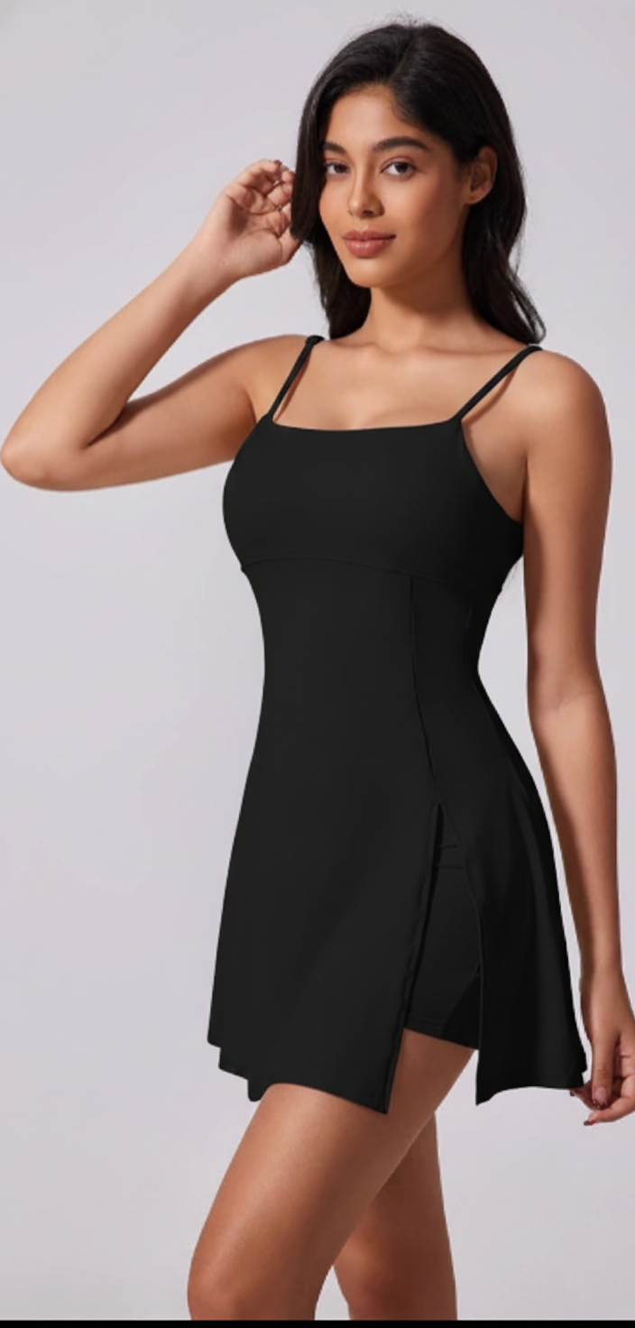 Rivo Women’s Sports Beautiful‑Back Dress, Removable Chest Pads, Breathable Yoga Tennis Skirt for Outdoor Workout, Running & Training