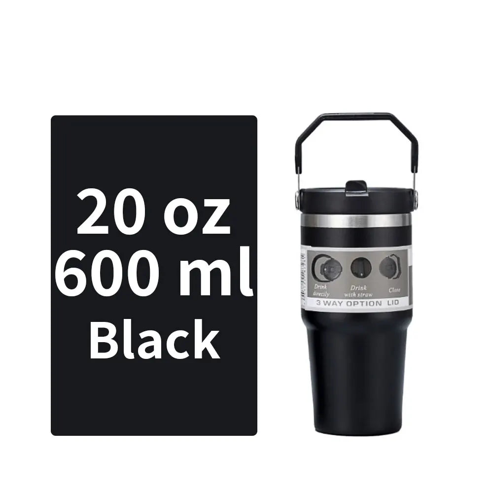 NEXASIL 30oz Tumbler with Straw Sipper Water Bottle for Adults Vacuum Insulated Mug Travel Tumbler | 890ml