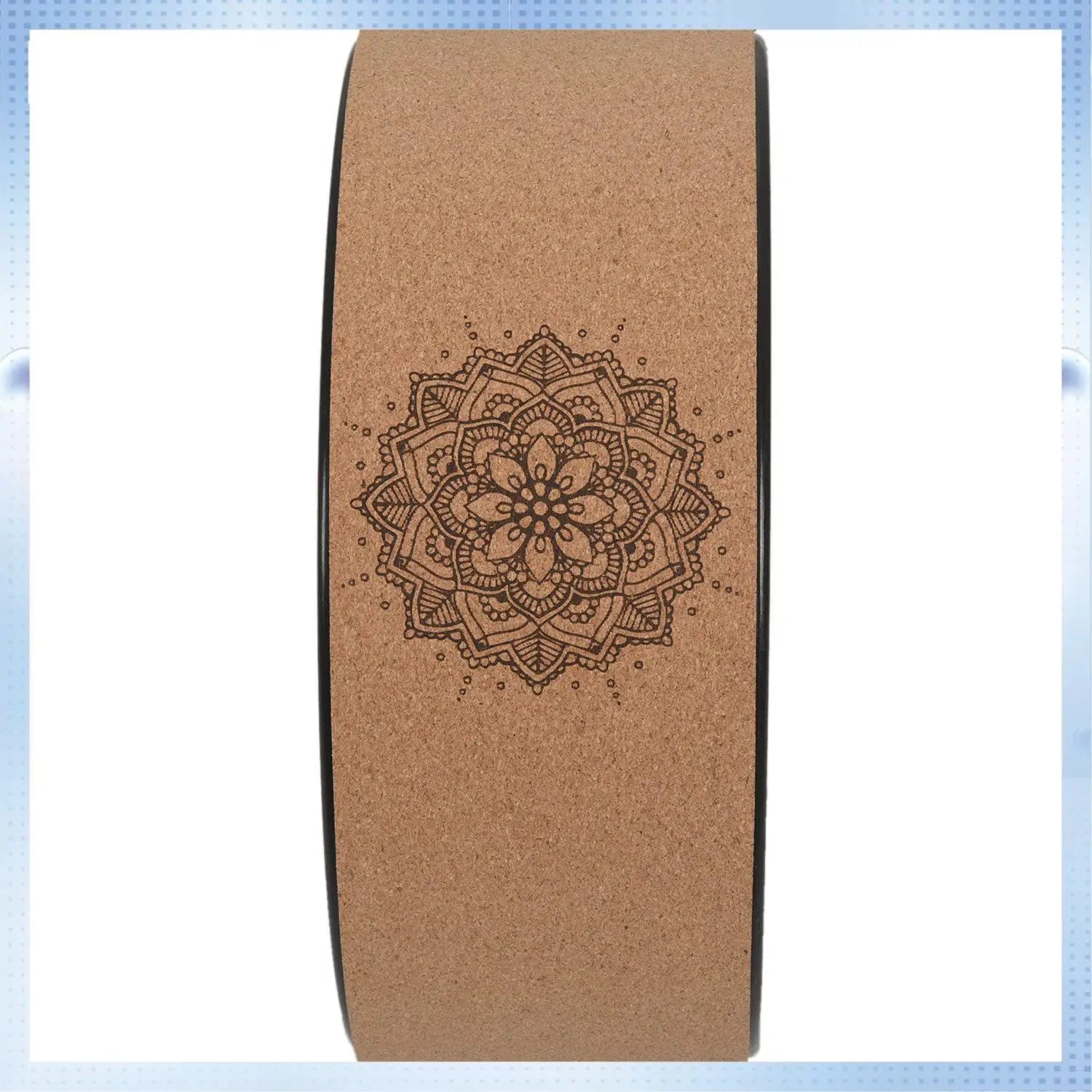 Y98A Wood Yoga Wheel with Cork Grip, Pilates & Back Stretching Circle for Backbend Training, Gym & Fitness (32 x 13 cm)