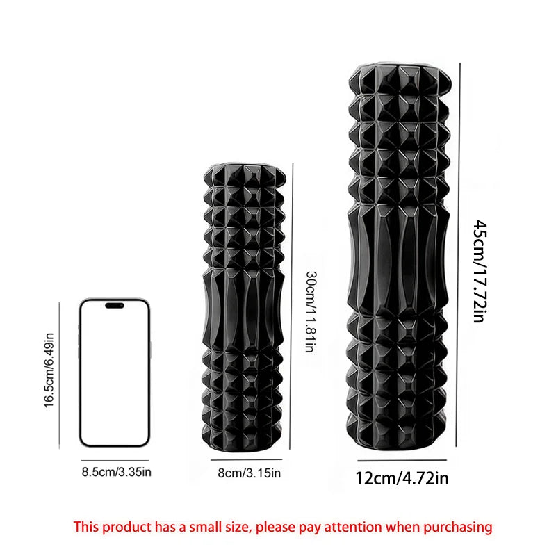 FlexRoll Hollow Column Foam Roller (30/45cm), Deep Muscle Massage Roller for Gym, Yoga & Rehabilitation