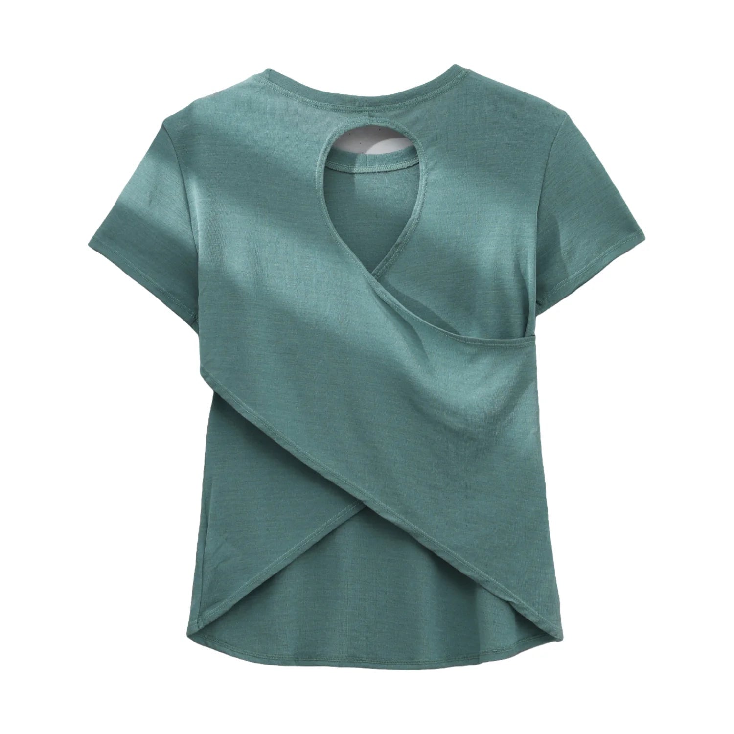 BRYN Women’s Summer Workout T‑Shirt, Short Sleeve Quick‑Dry Gym & Running Top, Back Cross Hollow Yoga Wear