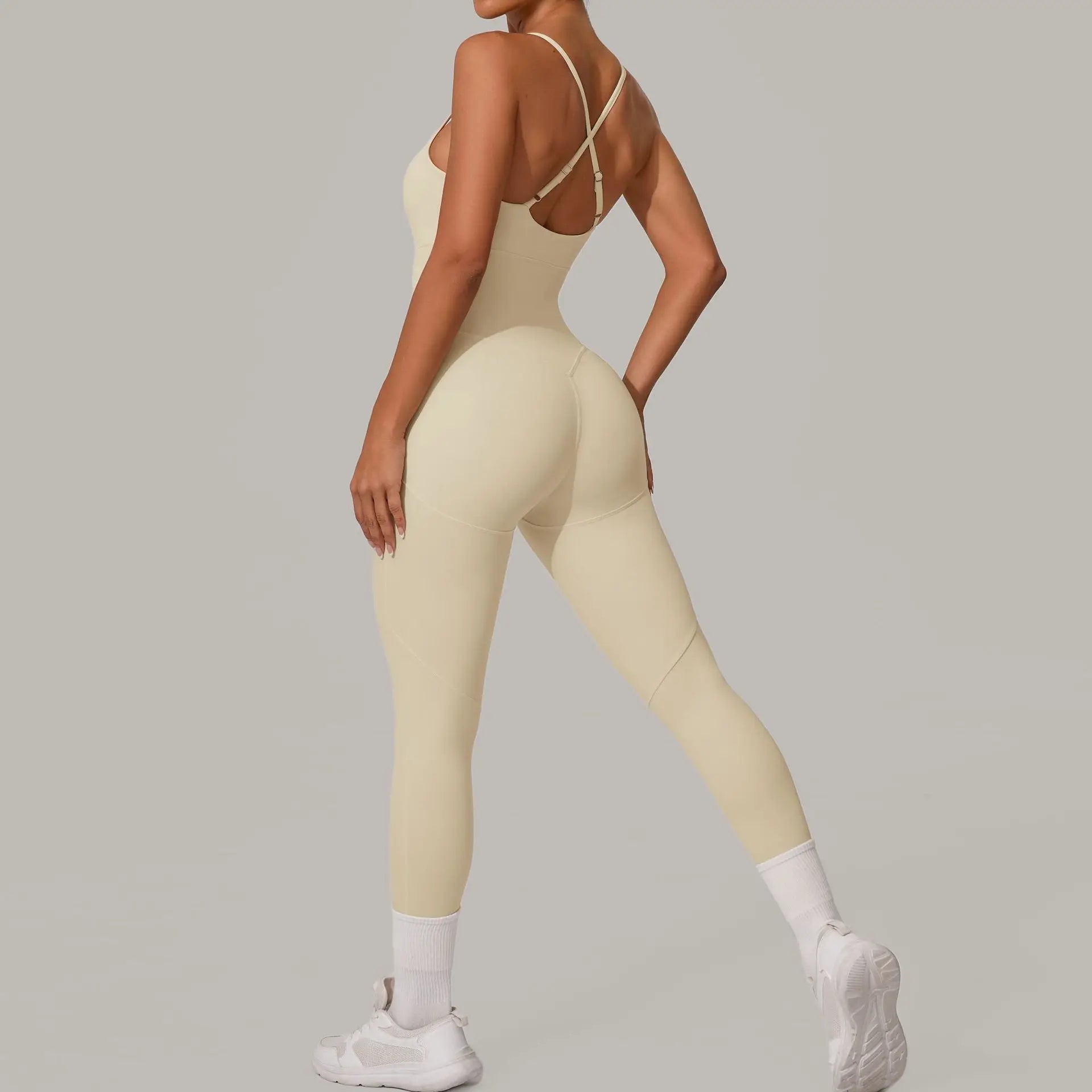 Brackenford Athletics Women’s Sleeveless Yoga Jumpsuit Bodysuit, Stretch Gym Fitness One-Piece Romper Sportswear