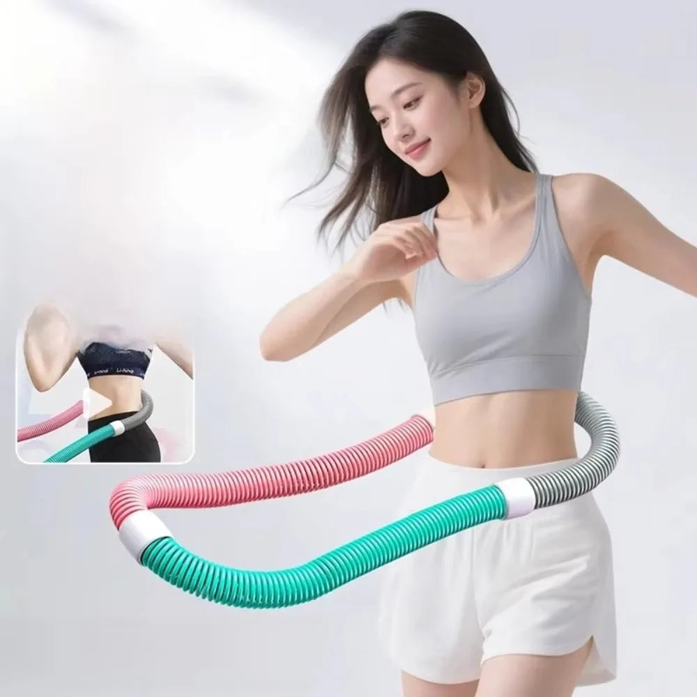 CoreGlide Spring Tube Fitness Hoop (Foldable), Soft Spring Waist & Tummy Training Equipment