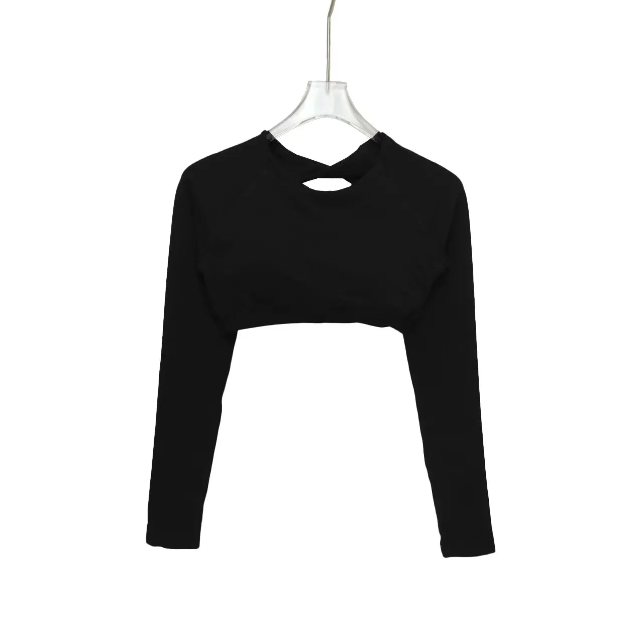 Lorva Women’s Open‑Back Long Sleeve Workout Crop Top, Stretch Compression Sportswear for Yoga, Pilates, Running & Training