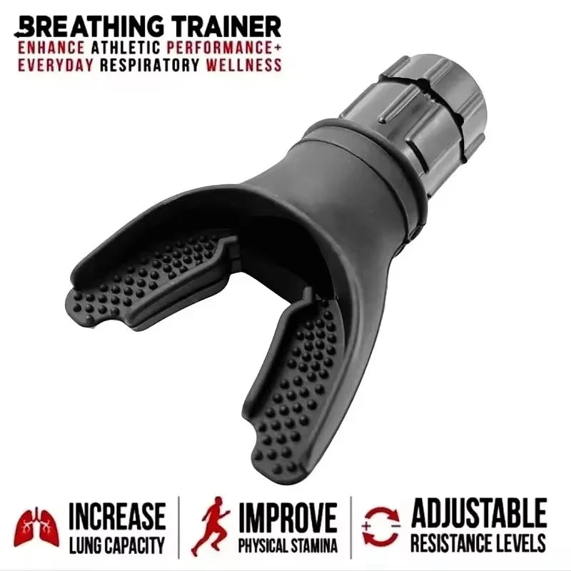 VORNI Portable Breathing Exerciser for Lungs, Adjustable Resistance Breath Trainer Device for Endurance, Respiratory Muscle Workout Tool for Sports & Fitness