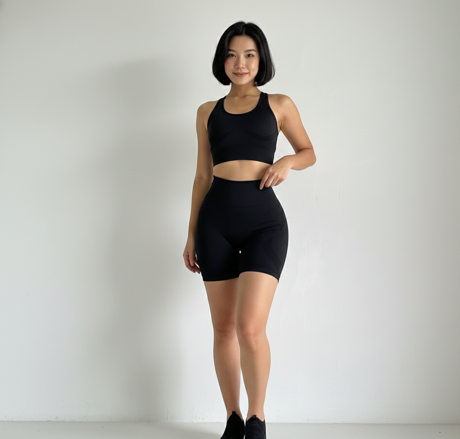 Haven Women’s Seamless Yoga Set, Sports Bra + High‑Waist Sports Shorts, Sleeveless Gym Fitness Workout Suit, Stretch Activewear Sportswear