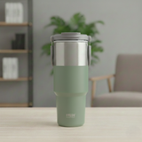 TYESO 900 ml Double‑Wall Stainless Steel Thermo Bottle, Vacuum Insulated Coffee/Water Cup, Hot & Cold Travel Mug, Cupholder‑Friendly
