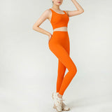 Calderwyn Activewear Women’s 2-Piece Yoga Set – Sports Bra Top + High-Waist Leggings, Gym Running Workout Sportswear