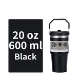 NEXASIL 30oz Tumbler with Straw Sipper Water Bottle for Adults Vacuum Insulated Mug Travel Tumbler | 890ml