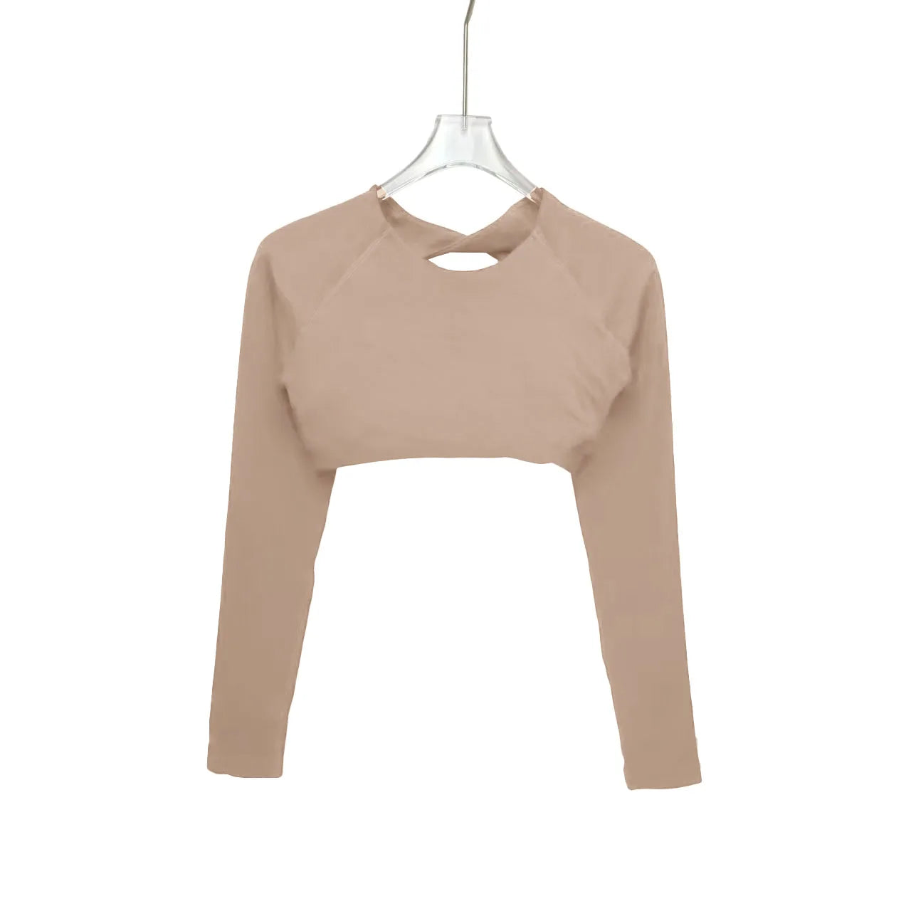 Lorva Women’s Open‑Back Long Sleeve Workout Crop Top, Stretch Compression Sportswear for Yoga, Pilates, Running & Training