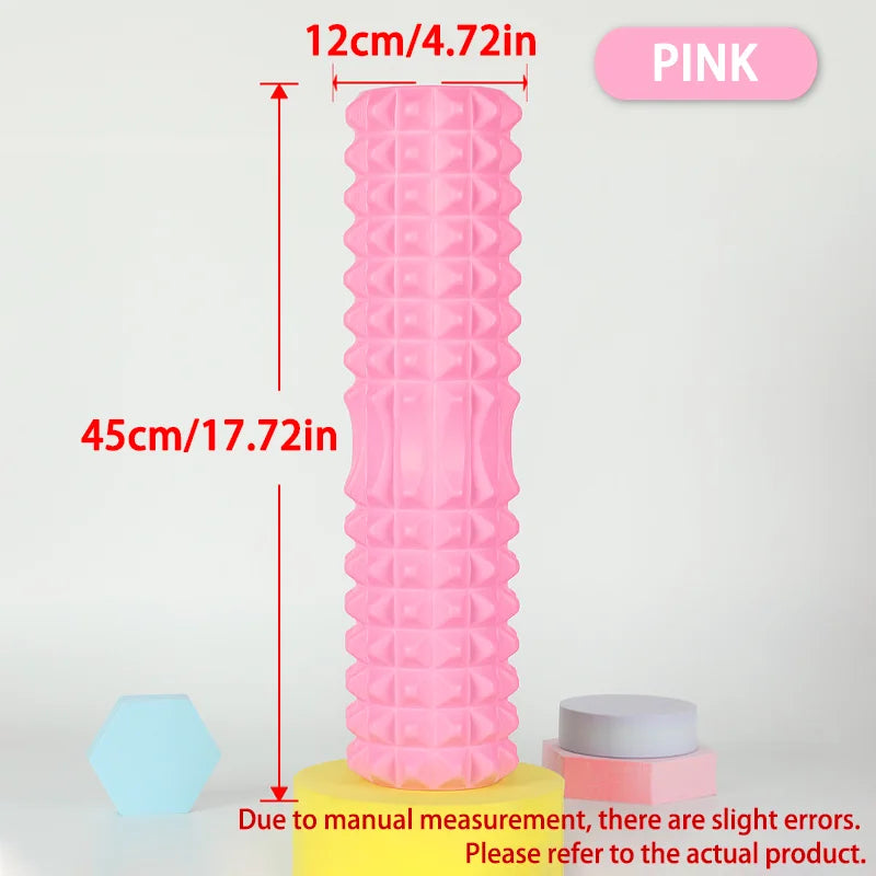 FlexRoll Hollow Column Foam Roller (30/45cm), Deep Muscle Massage Roller for Gym, Yoga & Rehabilitation