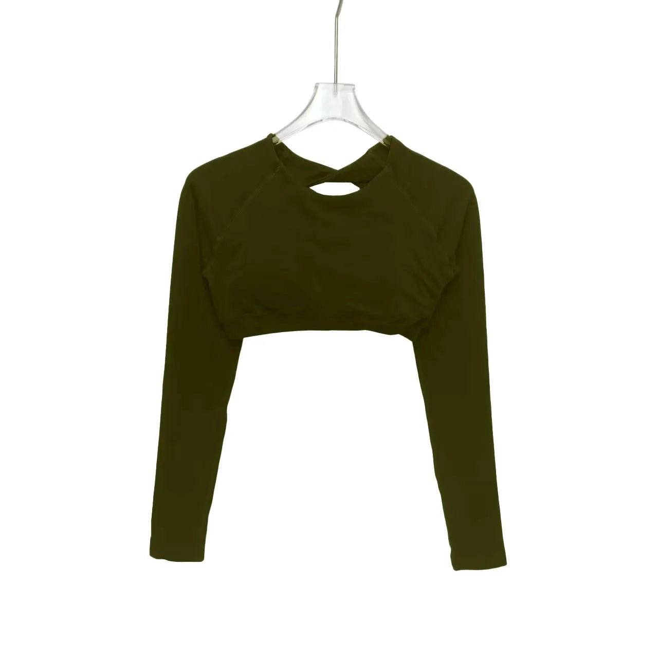 Lorva Women’s Open‑Back Long Sleeve Workout Crop Top, Stretch Compression Sportswear for Yoga, Pilates, Running & Training