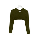 Lorva Women’s Open‑Back Long Sleeve Workout Crop Top, Stretch Compression Sportswear for Yoga, Pilates, Running & Training