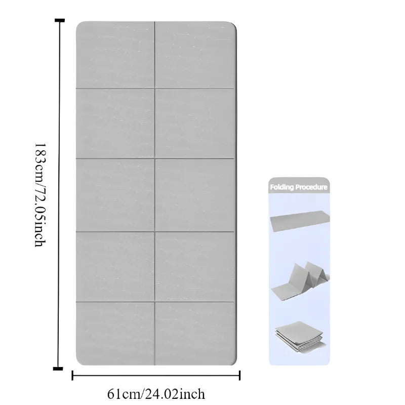 Belunvia Foldable TPE Travel Yoga Mat, Double-Sided Non-Slip Exercise Mat for Pilates, Stretching & Floor Workouts