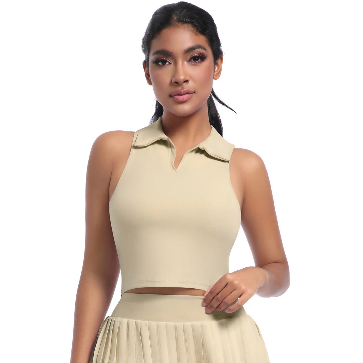 Venturo Gym Sports Top, Sleeveless Yoga Running Crop Tank, Lightweight Breathable Workout Vest for Women’s Activewear