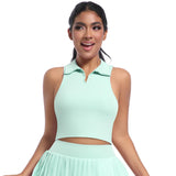 Venturo Gym Sports Top, Sleeveless Yoga Running Crop Tank, Lightweight Breathable Workout Vest for Women’s Activewear