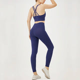 Calderwyn Activewear Women’s 2-Piece Yoga Set – Sports Bra Top + High-Waist Leggings, Gym Running Workout Sportswear