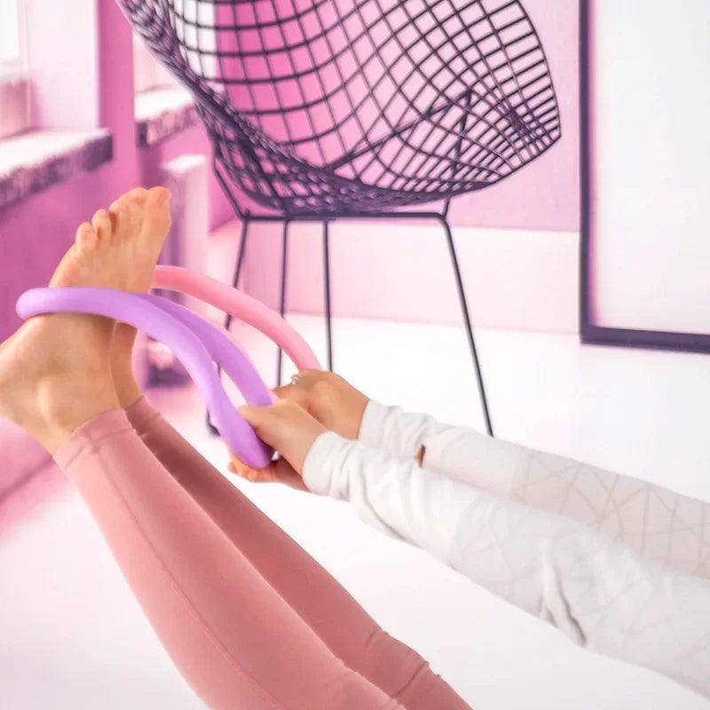 Hard Pilates Ring (Magic Circle) Back Trainer for Yoga & Pilates, Posture Stretch Tool for Arms, Thighs & Calf Training