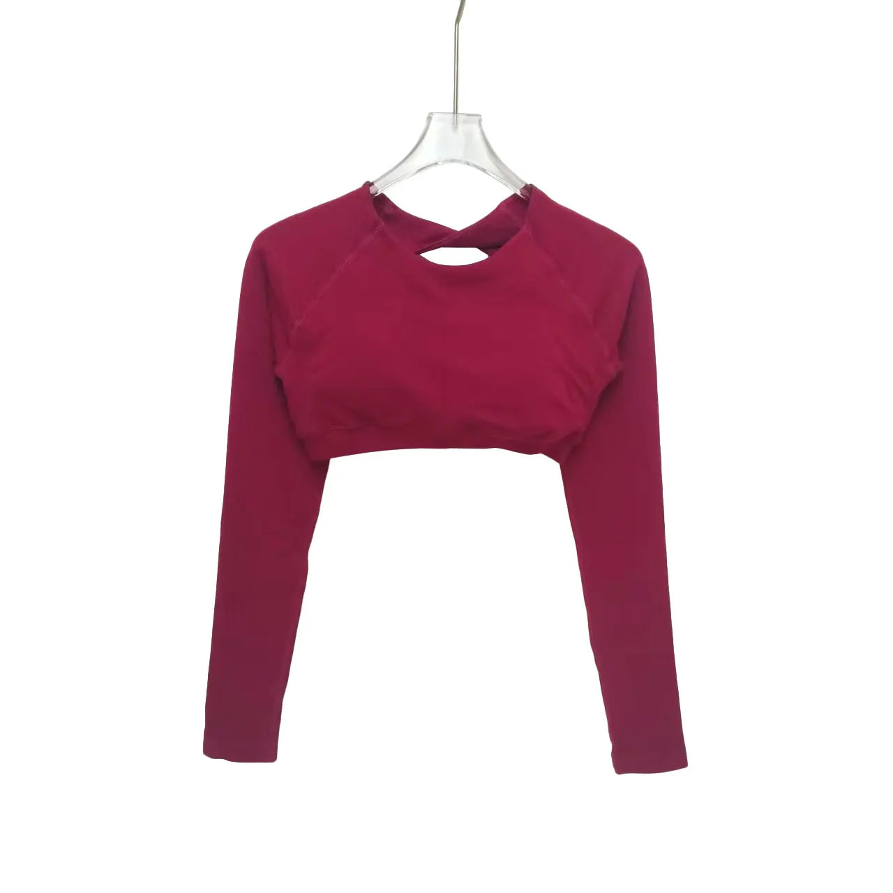 Lorva Women’s Open‑Back Long Sleeve Workout Crop Top, Stretch Compression Sportswear for Yoga, Pilates, Running & Training