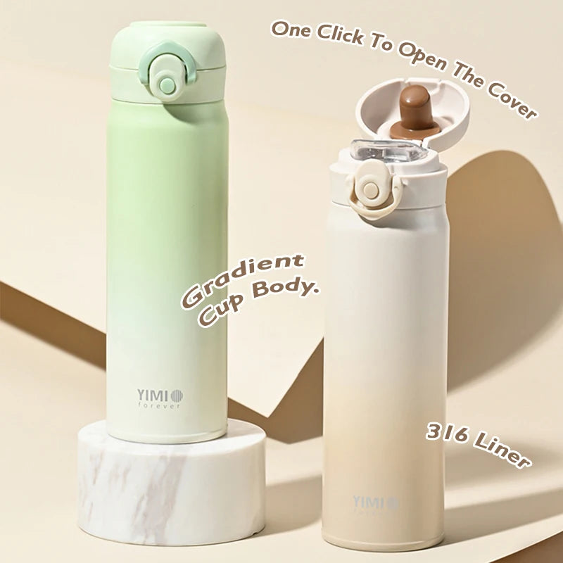 Yimi Portable 500ml 316 Stainless Steel Thermos | Vacuum Insulated Travel Tumbler Water Bottle & Coffee Cup