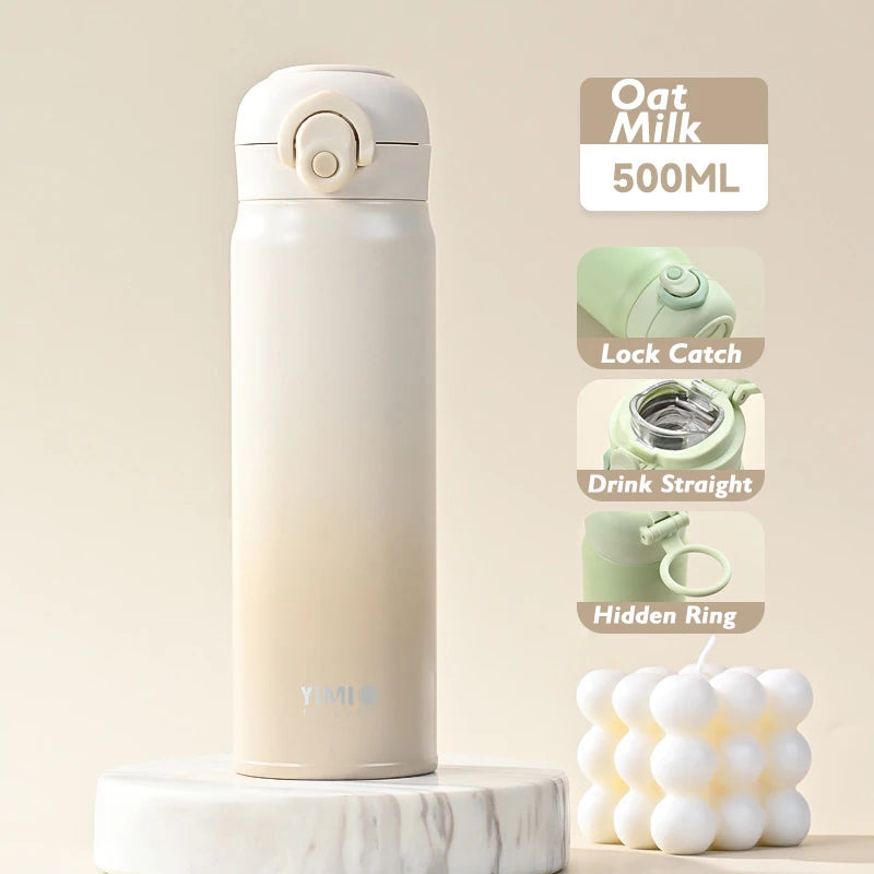 Yimi Portable 500ml 316 Stainless Steel Thermos | Vacuum Insulated Travel Tumbler Water Bottle & Coffee Cup