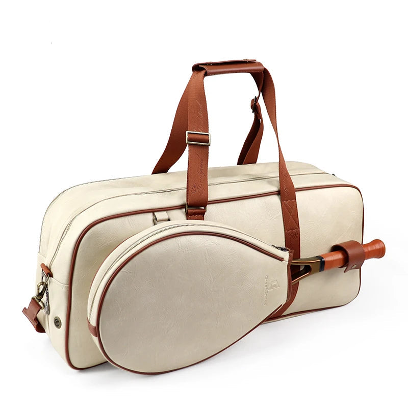Great Speed Retro Multi-Function Tennis Bag, Unisex Badminton Racquet Bag with Shoe Compartment