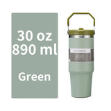 NEXASIL 30oz Tumbler with Straw Sipper Water Bottle for Adults Vacuum Insulated Mug Travel Tumbler | 890ml