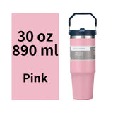 NEXASIL 30oz Tumbler with Straw Sipper Water Bottle for Adults Vacuum Insulated Mug Travel Tumbler | 890ml