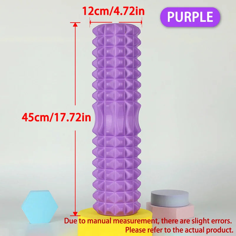 FlexRoll Hollow Column Foam Roller (30/45cm), Deep Muscle Massage Roller for Gym, Yoga & Rehabilitation