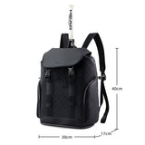 Great Speed Professional Tennis Racket Backpack - PU Leather Sports Bag for Tennis, Badminton & Squash | Unisex, Black