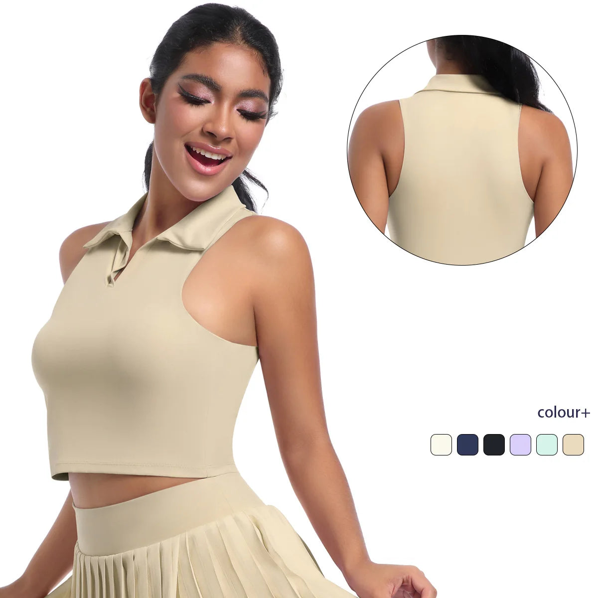 Venturo Gym Sports Top, Sleeveless Yoga Running Crop Tank, Lightweight Breathable Workout Vest for Women’s Activewear