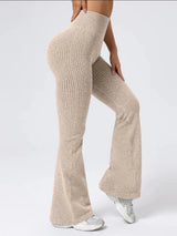 OVESPORT Women’s High‑Waist Flare Workout Pants, Sculpting Tight Fit Bell Bottom Leggings, Soft Stretch Comfort for Yoga, Exercise & Daily Wear