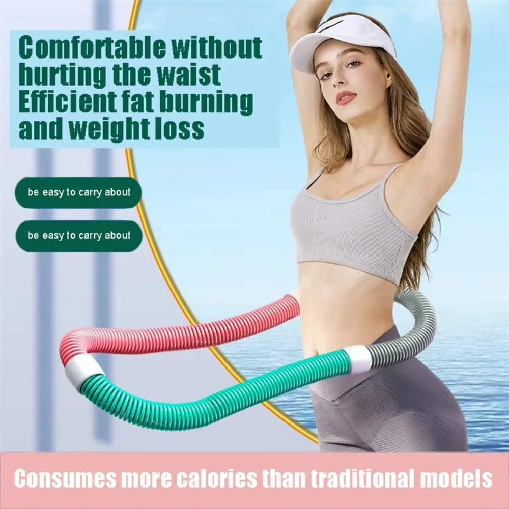 CoreGlide Spring Tube Fitness Hoop (Foldable), Soft Spring Waist & Tummy Training Equipment