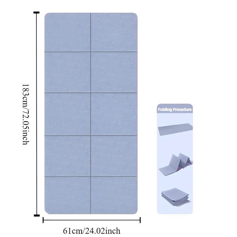 Belunvia Foldable TPE Travel Yoga Mat, Double-Sided Non-Slip Exercise Mat for Pilates, Stretching & Floor Workouts