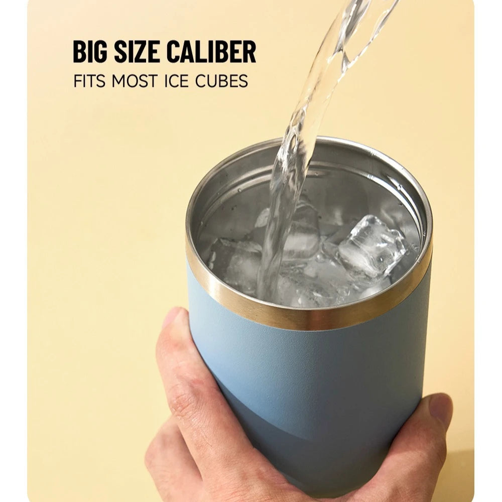 Tyeso Large-Capacity Thermos Handle Vacuum Cup Dual-Drink Coffee Mug Stainless Steel Ice Cup Car Bottle Hot Cold Retention