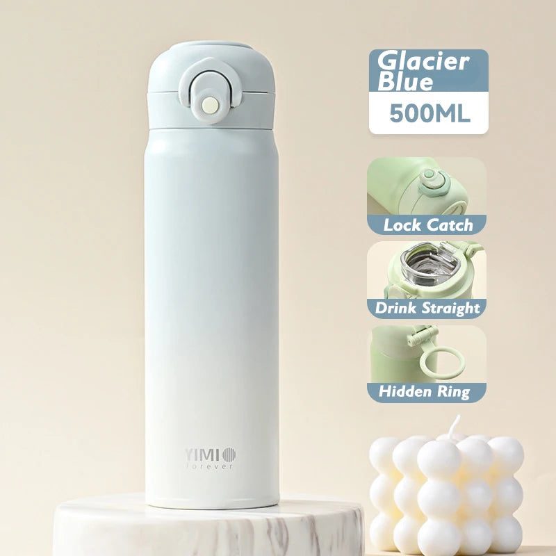 Yimi Portable 500ml 316 Stainless Steel Thermos | Vacuum Insulated Travel Tumbler Water Bottle & Coffee Cup