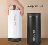 KORVA 400ML Stainless Steel Coffee Thermos Bottle, Vacuum Insulated Thermal Mug, Leakproof Travel Coffee Cup for Car, Office & Outdoor Use