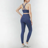 Calderwyn Activewear Women’s 2-Piece Yoga Set – Sports Bra Top + High-Waist Leggings, Gym Running Workout Sportswear